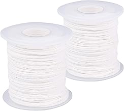 CREPUSCOLO 2 Roll 400ft Braided Candle Wicks for Candle Making, Natural Cotton Candle Wicks Oil Lamp Wick String Line Low Smoke Universal Wick Spool Candle Supplies for DIY Candle Making Craft Gift