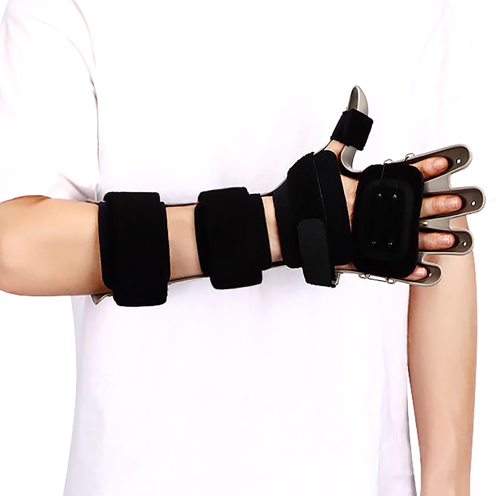 Tutore per Mano a Riposo, Supporto Notturno per Mano in Ictus, Immobilizzatore Notturno per Polso con Manopola Boa, Curvatura Ergonomica, per Dolore al Polso, Atrofia Muscolare, Tendinite