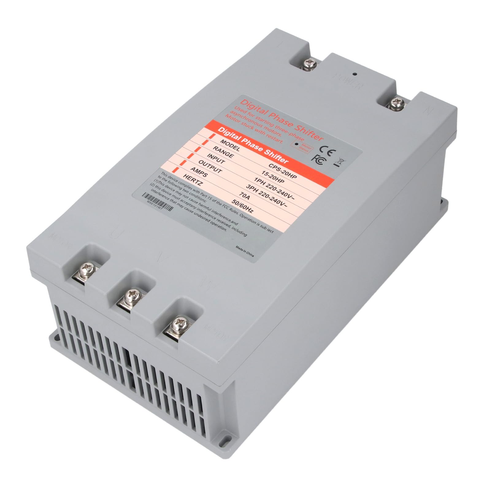 Garosa Convertitore Monofase-trifase, Sfasatore Digitale per Motori CA 11-15KW 70A, Inverter Industriale Compatto per Macchine per la Lavorazione del Legno Ascensori per Auto Motori Idraulici