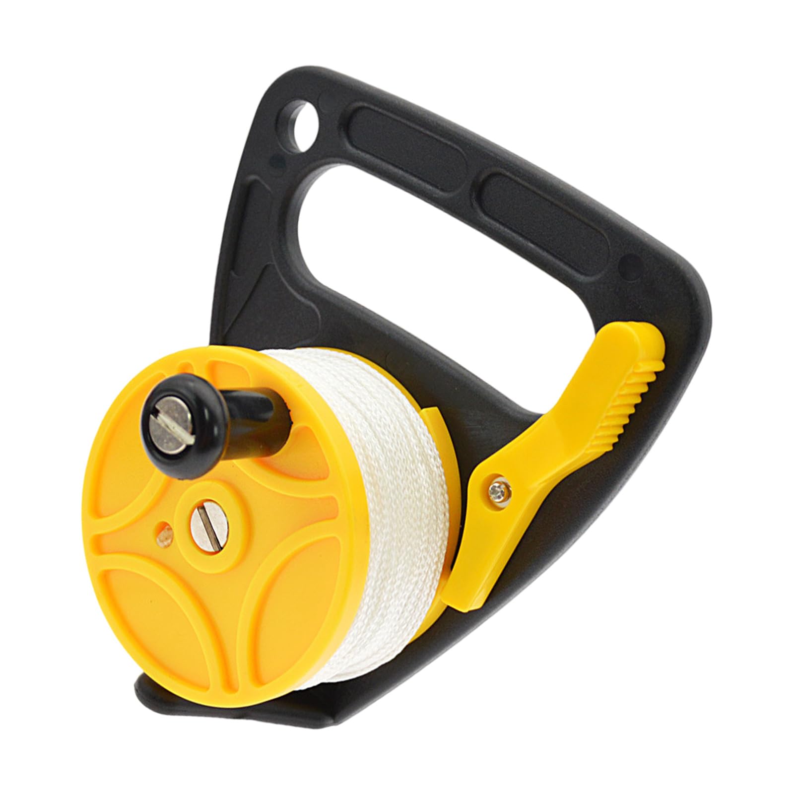 Scubas Diving Reel With Thumb Stoppers,150ft High Visibility Retractable Line With Handle Stop For Underwater Scubas Diving Snorkeling Enduring