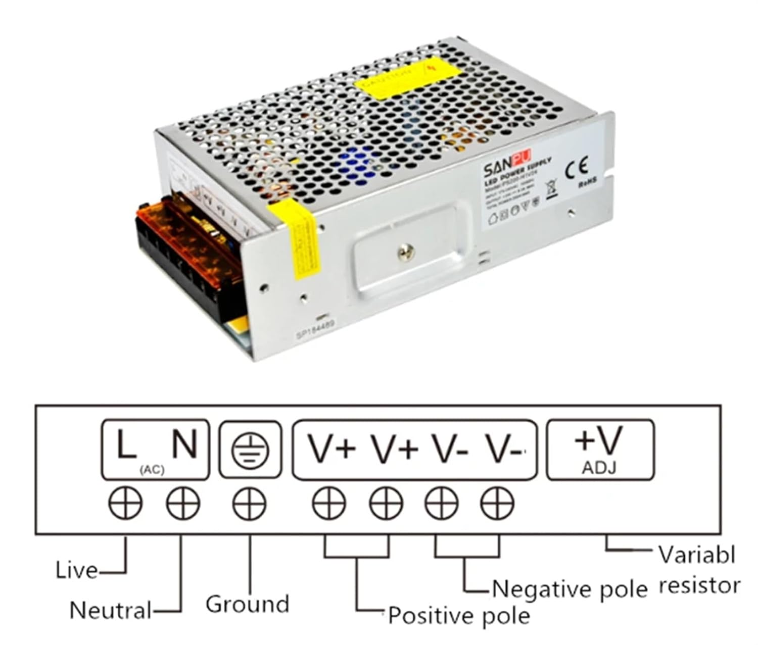 LIUXIFENG 250w 24v LED Power Supply 10a Constant Voltage Switch Driver 220v 230v ac/dc Lighting Transformer Indoor Use No Fan