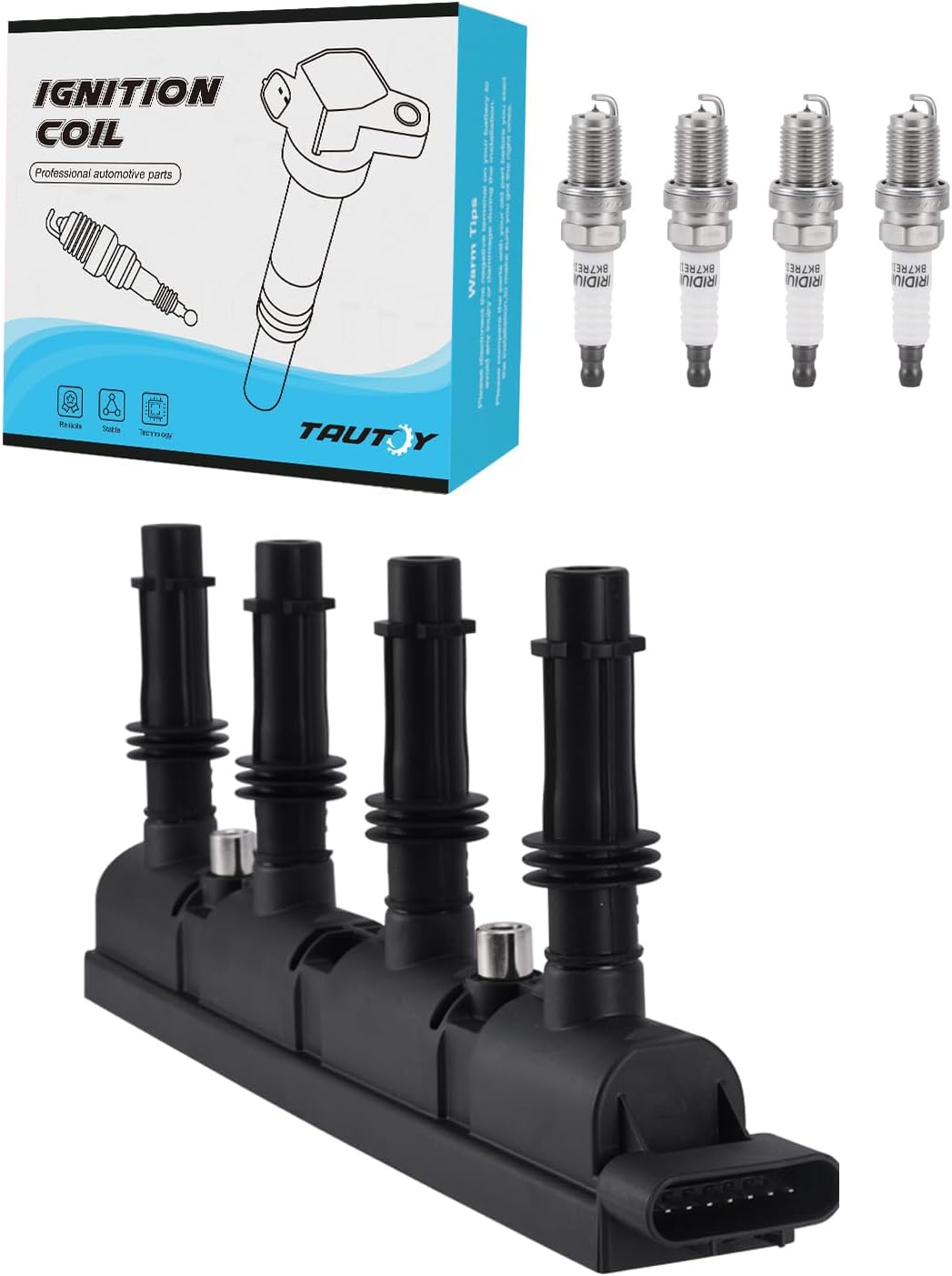 Chevy 1.4L Ignition Kit RAWOK Ignition Coil UF669 & 4 Spark Plugs - Foto 5