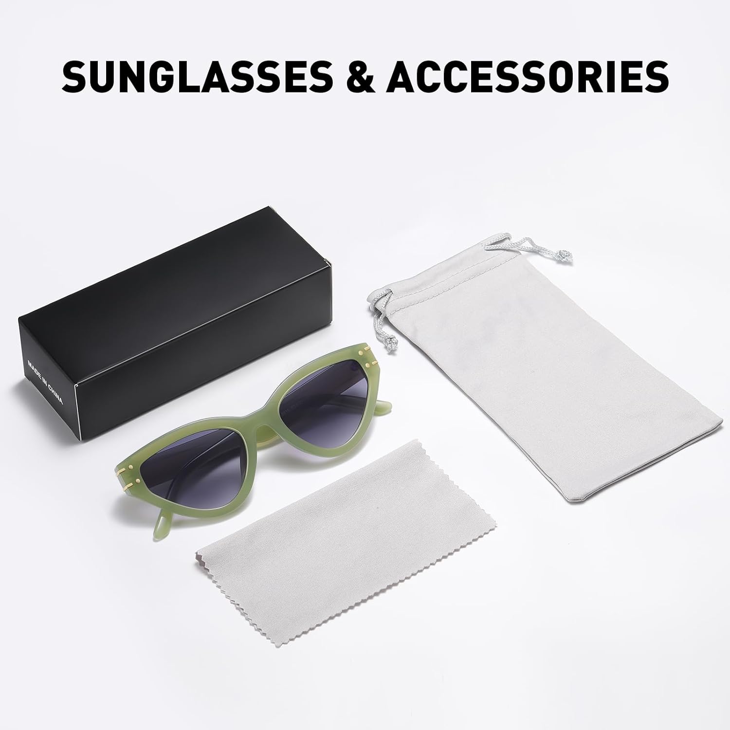 Cat Eye Sunglasses for Women Trendy Classic UV400 Protection Triangle Frame Cateye Sun Glasses - Image 6