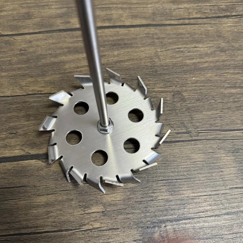 1pc 304 Stainless Steel Dispersing Blade Set with Rod - Sawtooth Mixing Disc for Efficient Stirring and Dispersion(100x8x400mm)