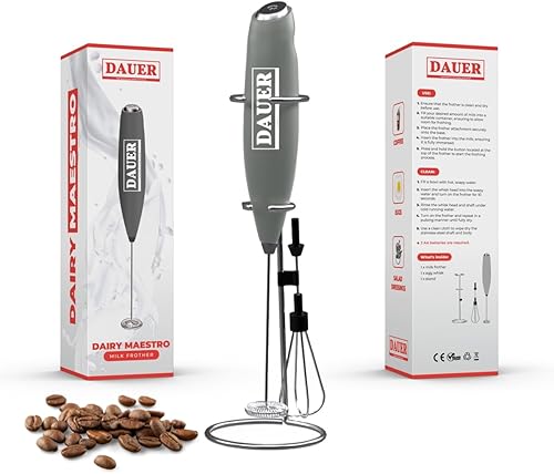 Dairy Maestro - Espumador y batidor de leche prémium para bebidas de calidad barista. Perfecto para capuchinos, lattes, matcha, chocolates