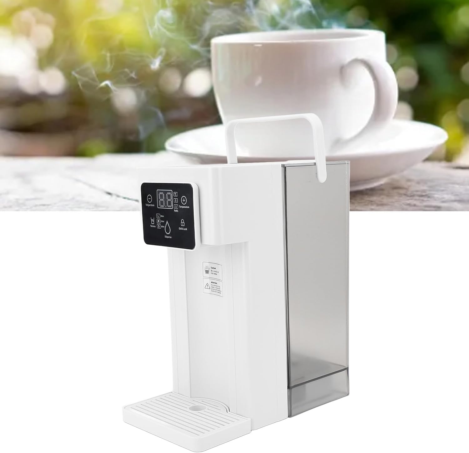 3 Second Rapid Heating, 7 Temperatures 3L Capacity Quick Hot Water Dispenser for Countertop Desktop with Self (US Plug 110V)(White)