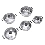 MAVIS LAVEN Stainless Steel Cookware Set, 5 Pots with Glass Lids for Cooking, Sturdy Structure Easy and Dishwasher Safe, Induction Compatible for Diverse Cooking Needs