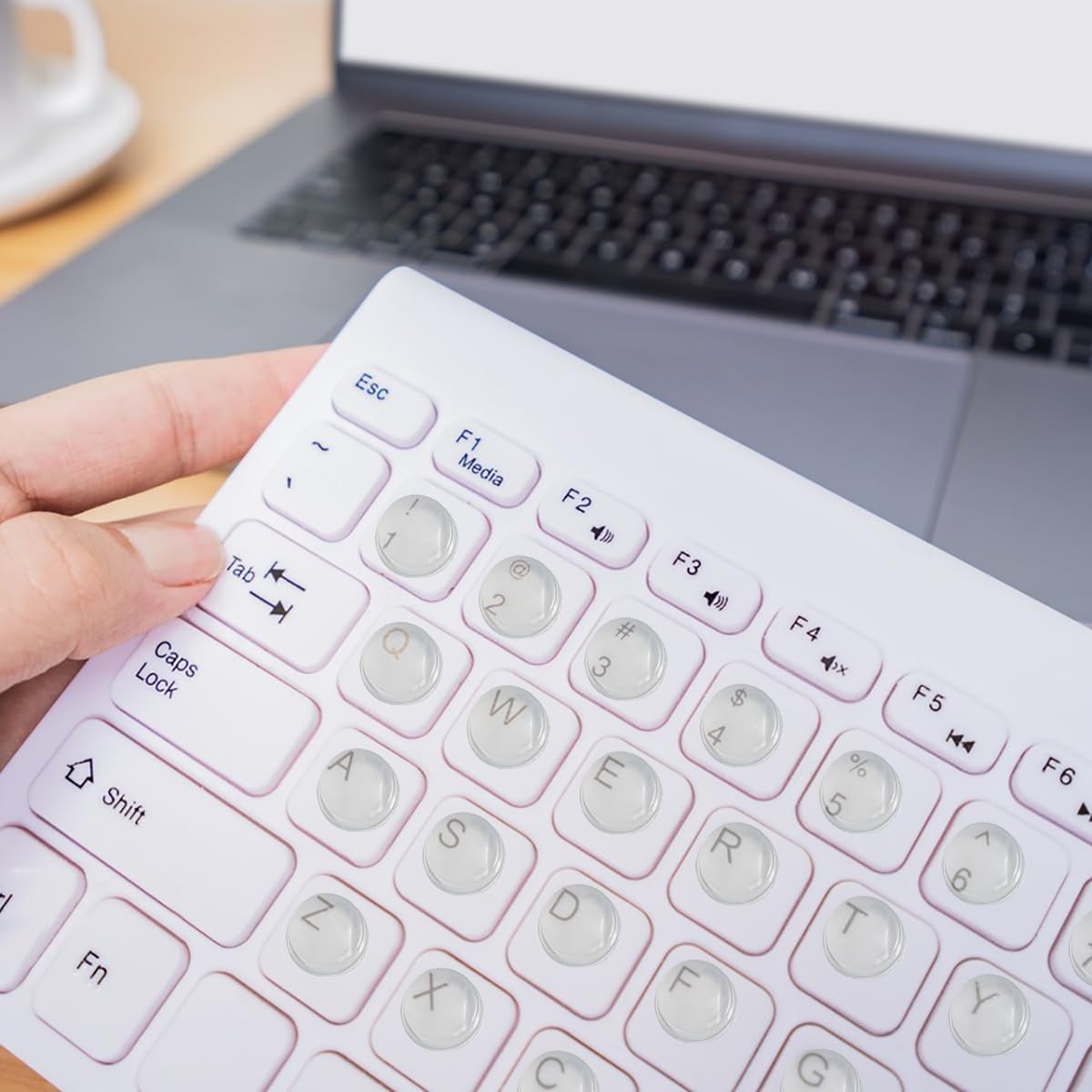 Autocollant Clavier Azerty Lot De 64 Autocollants De Clavier En Relief Pour Ongles Longs Avec Lettres, Bulles De Clavier En Silicone Souple Pour Femme, Capuchons De Touches De Frappe Pour Nail Art