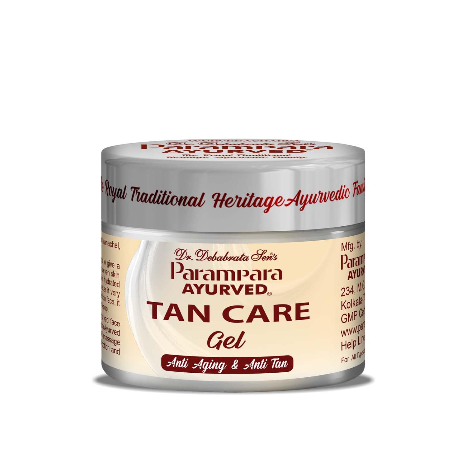 Parampara Ayurved Tan Care Gel, Anti Ageing and Anti Tan, Ayurvedic Formula with Keshar, Til, Palash, Olive Oil, Almond Oil, 30gm