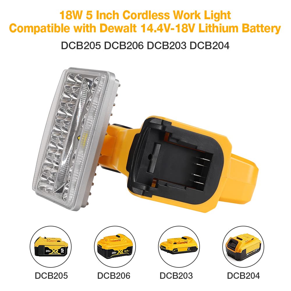 2000LM Cordless LED Work Light Spotlight Flashlight For Ryobi 18V Li-ion Battery