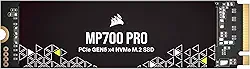 Corsair MP700 PRO 2TB M.2 PCIe Gen5 x4 NVMe 2.0 SSD – M.2 2280 – Leitura sequencial de até 12.400 MB/s – TLC NAND de alta densidade – Preto