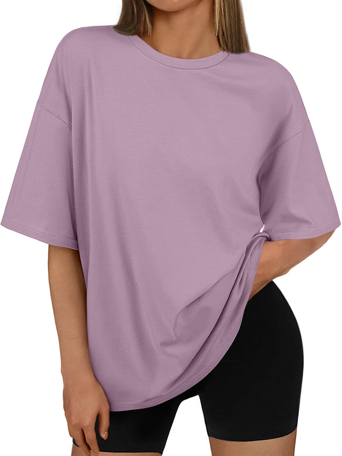 AUTOMET Womens Oversized T Shirts Workout Plus Size Short Sleeve Tops Casual Loose Basic Tees Summer Trendy Outfits 2025