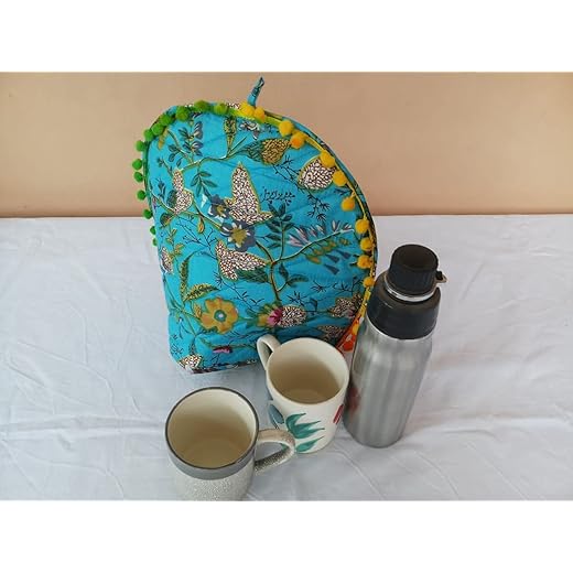 Fashionmart Mandala Tea Cozy Blue Cotton Tea Kettle Warmer Pot Cover Hot Coffee Cover Handmade Kitchen Decor (14 X 11 Inches)