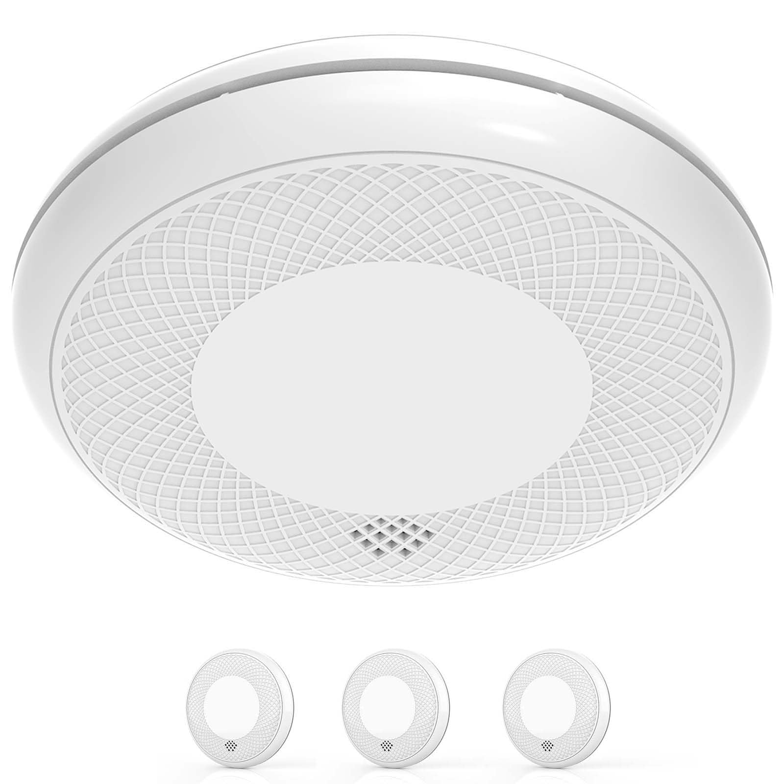 RUNIDUR Detector Combinado de Humo y CO, Detector de Humo de Monóxido de Carbono Independiente, Sensor Preciso con Batería de 10 Años, Botón de Prueba, 3 Piezas