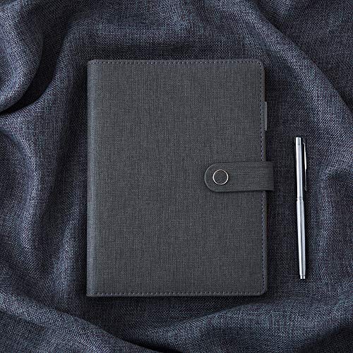Cagie Spiral Leather Journal Writing Notebook, 6 Ring Binder Refillable Diary Notepads, Vintage Business Planner Personal Organizer, Agenda For Men Women, Grey #TOP3