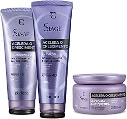 Eudora Combo Siàge Acelera o Crescimento: Shampoo 250ml + Condicionador 200ml + Máscara Capilar 250g