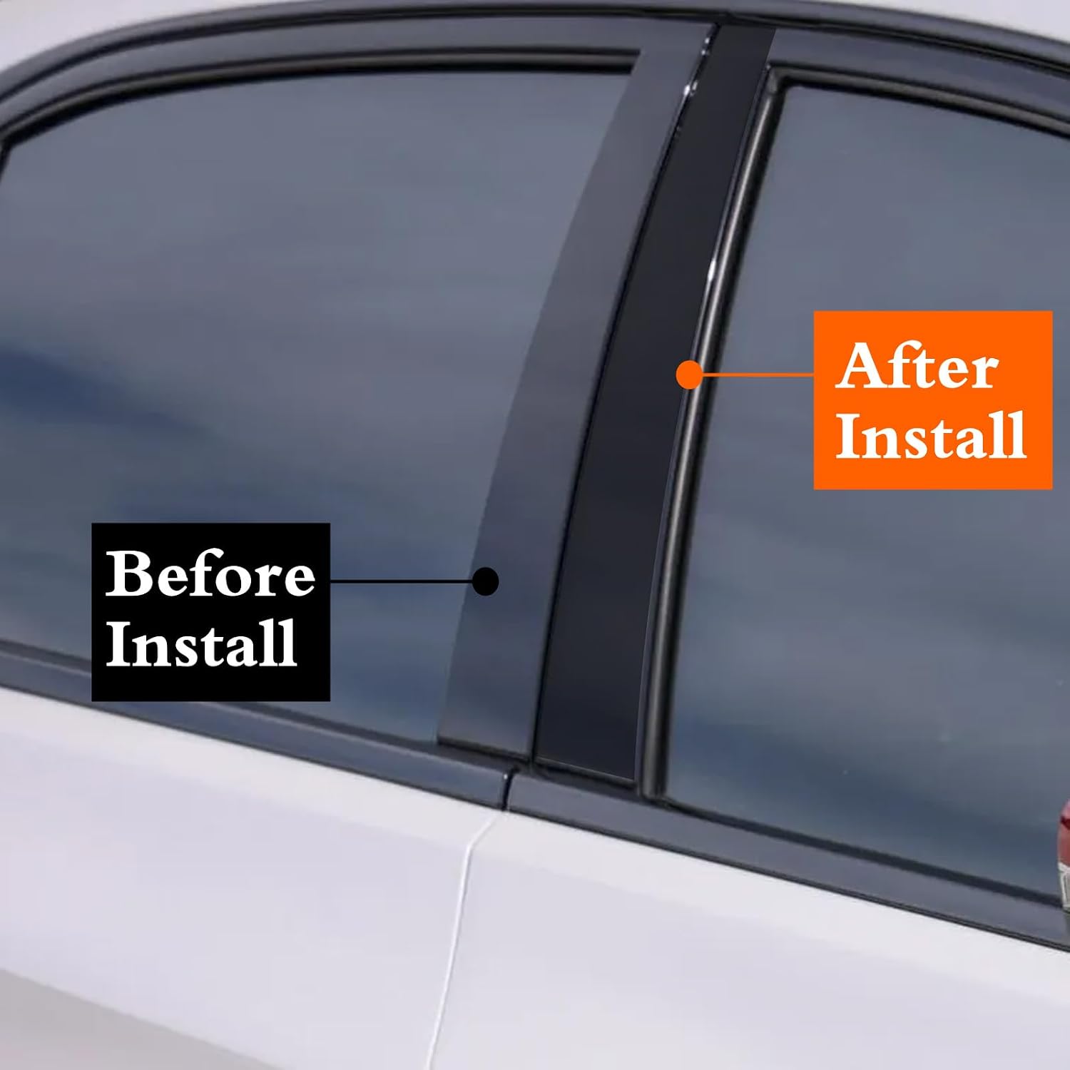 ramuel PC Door Window B Pillar Post Trim for Cadillac CTS 3th Gen 2014-2019