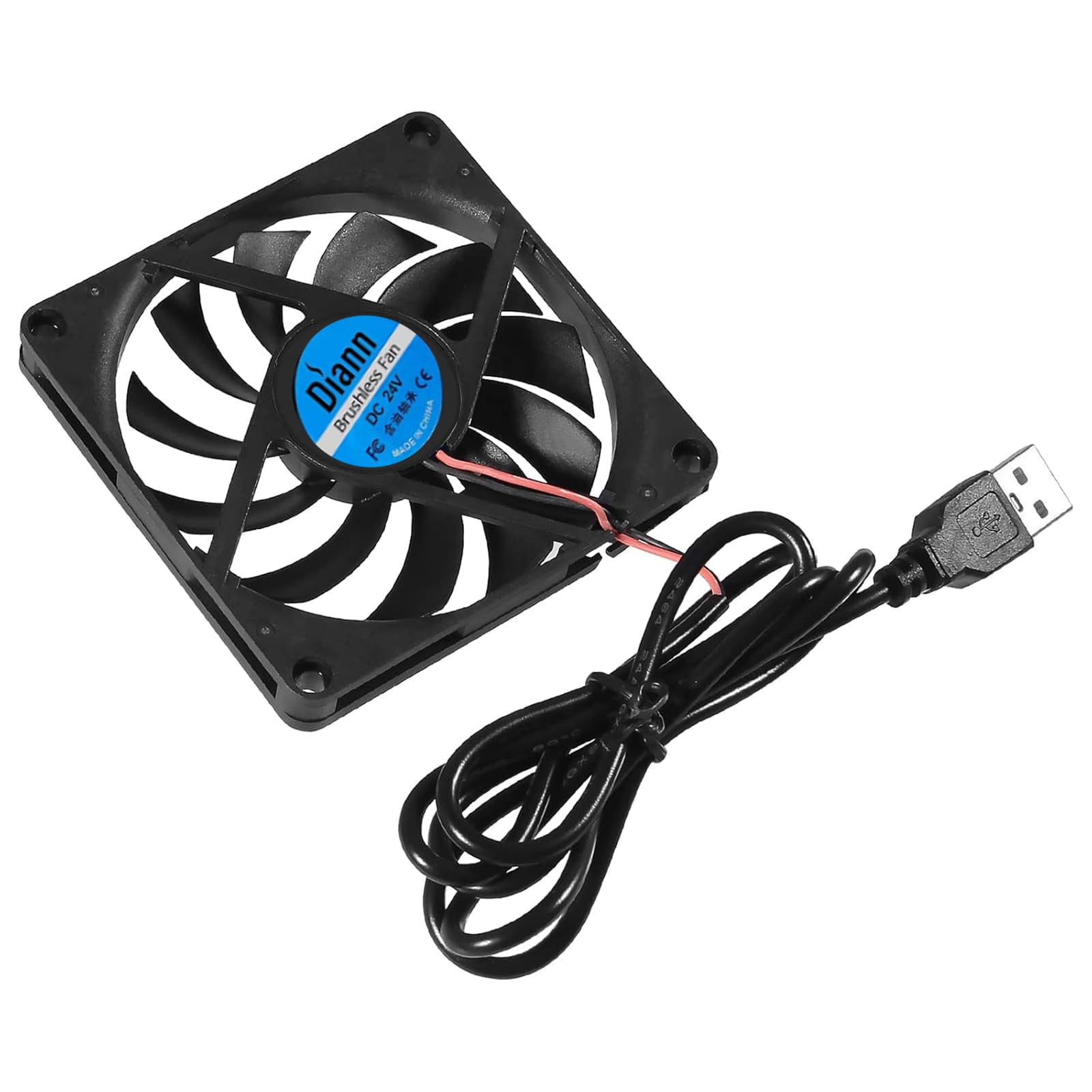 DIANN 4 ventiladores de refrigeración 8010 de 5 V 0,27 A, USB, 80 x 80 x 10 mm, sin escobillas, CC para computadora, disipador de calor, ventilador de refrigeración de 80 mm x 10 mm