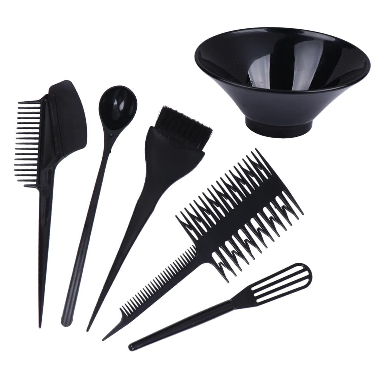 OSOLADY 1Set Hair Dyeing Accessory Kit for Professional and Personal Use Includes Mixing Bowl Applicator Brush and Spoon for Home Hair Coloring and Salon Use Black