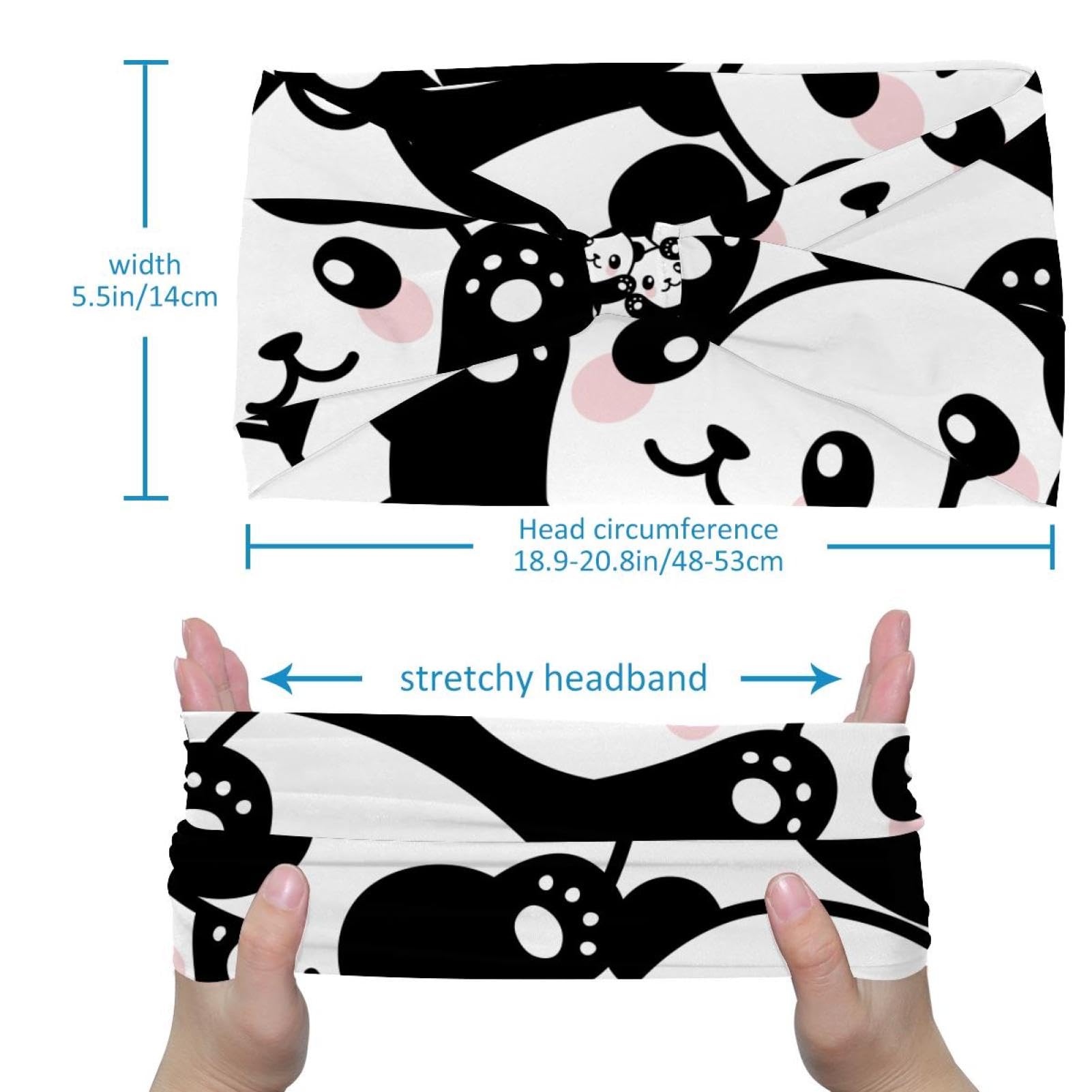 Lot de 6 bandeaux larges antidérapants pour femme - Turban - Plantes de mer - Motif dessin animé dauphin et requin - Bleu - Élastiques - Pour yoga, sueur, sport, entraînement