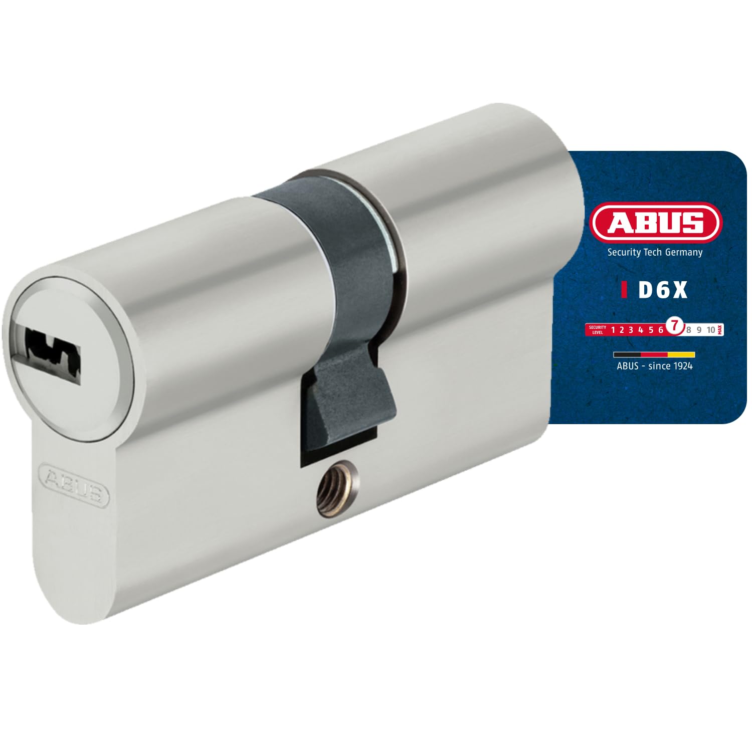 ABUS Profile Cylinder Lock D6XNP 40/45 B/SB with Keycard and 5 Keys, 483035