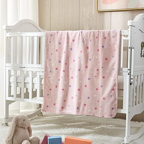 Miniatura 6 de CREVENT Manta de forro polar transpirable suave y acogedora de 30 x 40 pulgadas para bebés, ropa de cama de bebé, cuna, cochecito, baby shower,