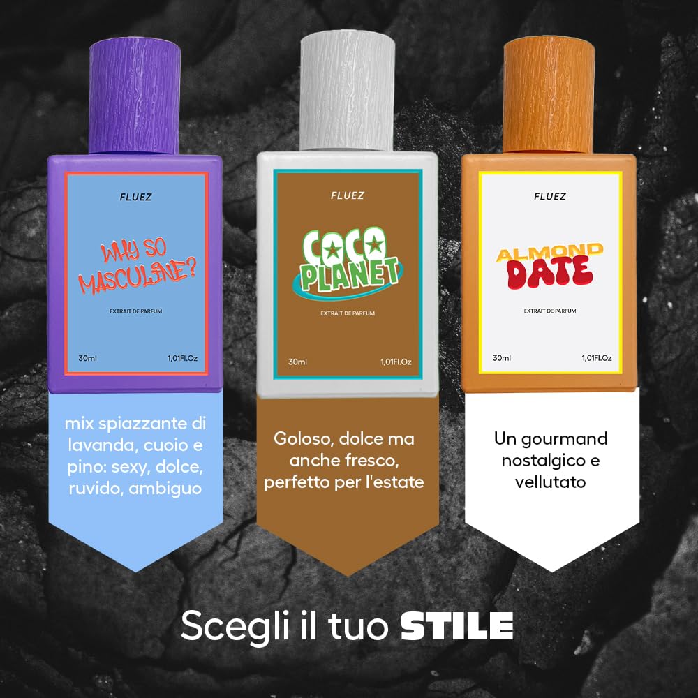 FLUEZ Extrait de Parfum, Collezione Anni '90, 30 ml, Profumo Unisex con Varianti di Fragranze (COCO PLANET)