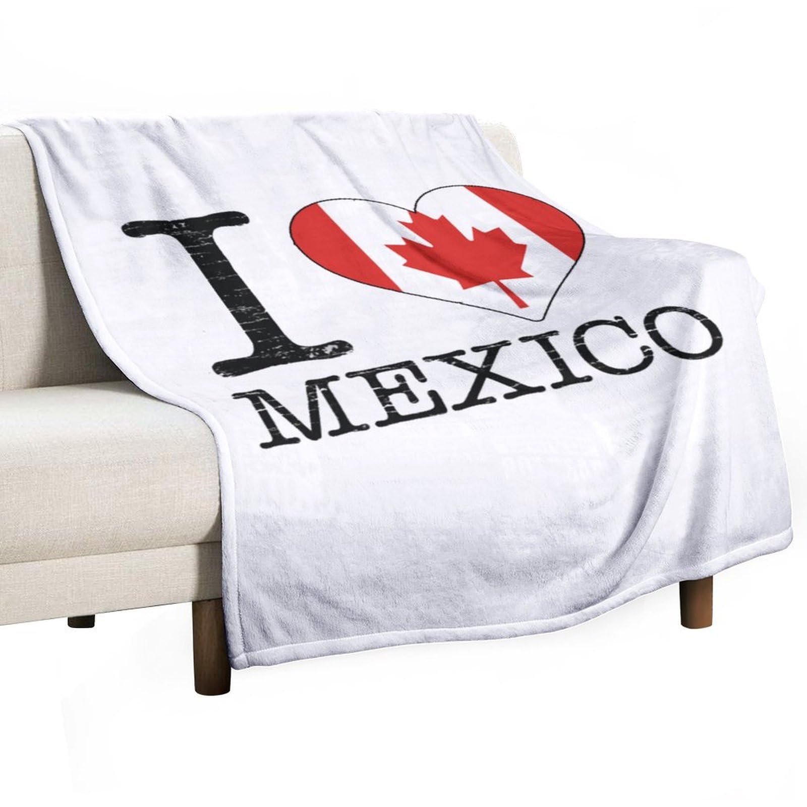CGSBNGHA I Love Canada Mexico Flannel Fleece Blanket Lightweight Soft Throw Blankets for Sofa Couch Bed Chair
