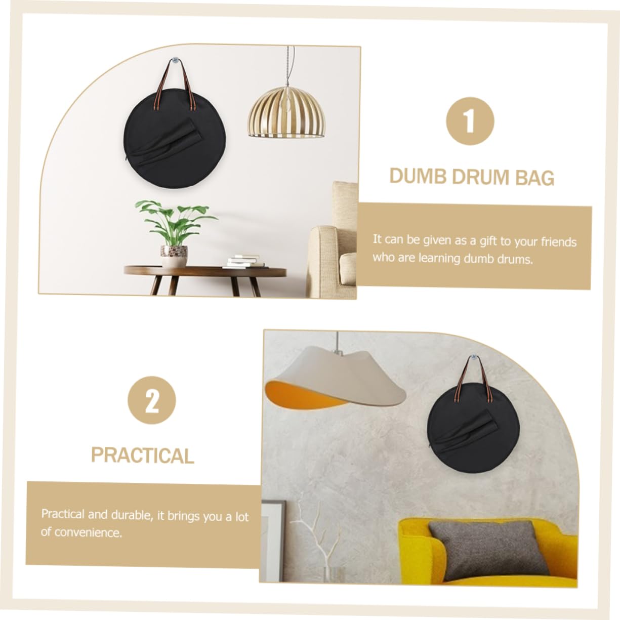 FAVOMOTO Mute Drum Storage Bag Round Cymbal Case Drum Storage Bag Box Bag Cymbal Bag Oxford Cloth Simple Place Travel