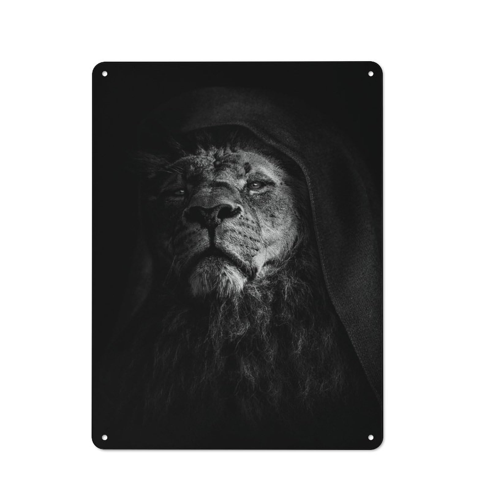 Everyday Dark Lion Head Poster Metal Gift Sign 40x30cm, Room Wall Plaque for Home, Shop, Pub Or Studio Wall