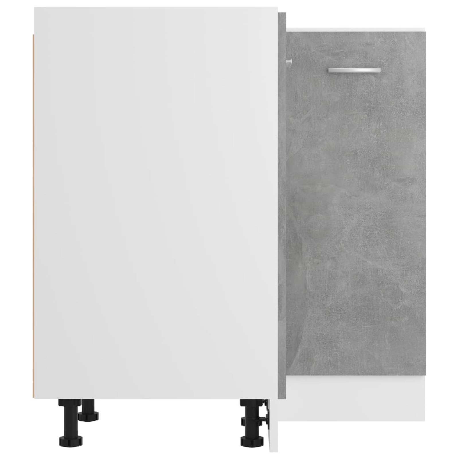 Gecheer Eckunterschrank Lyon Betongrau 75.5x75.5x81.5 cm Holzwerkstoff praktischer Stauraum für Küchengeräte langlebiges Design für Moderne Haushalte