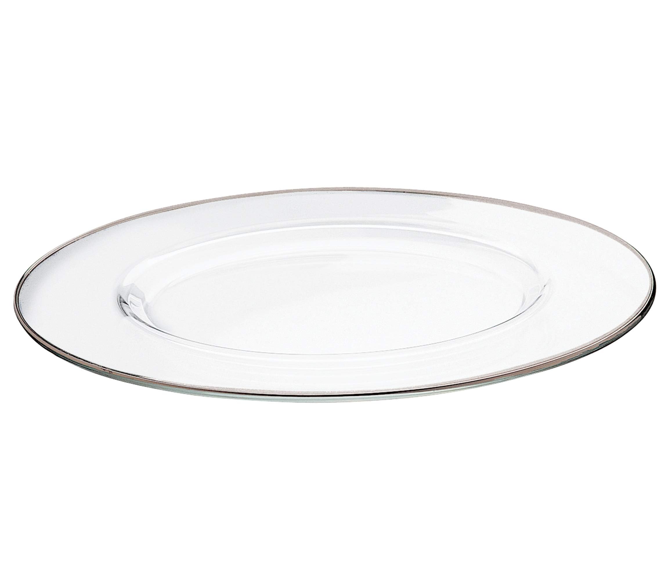 Barski European Glass Charger Plates - 12.5 Inch Diameter, Set Of 2, Clear With Designed Border - View #4