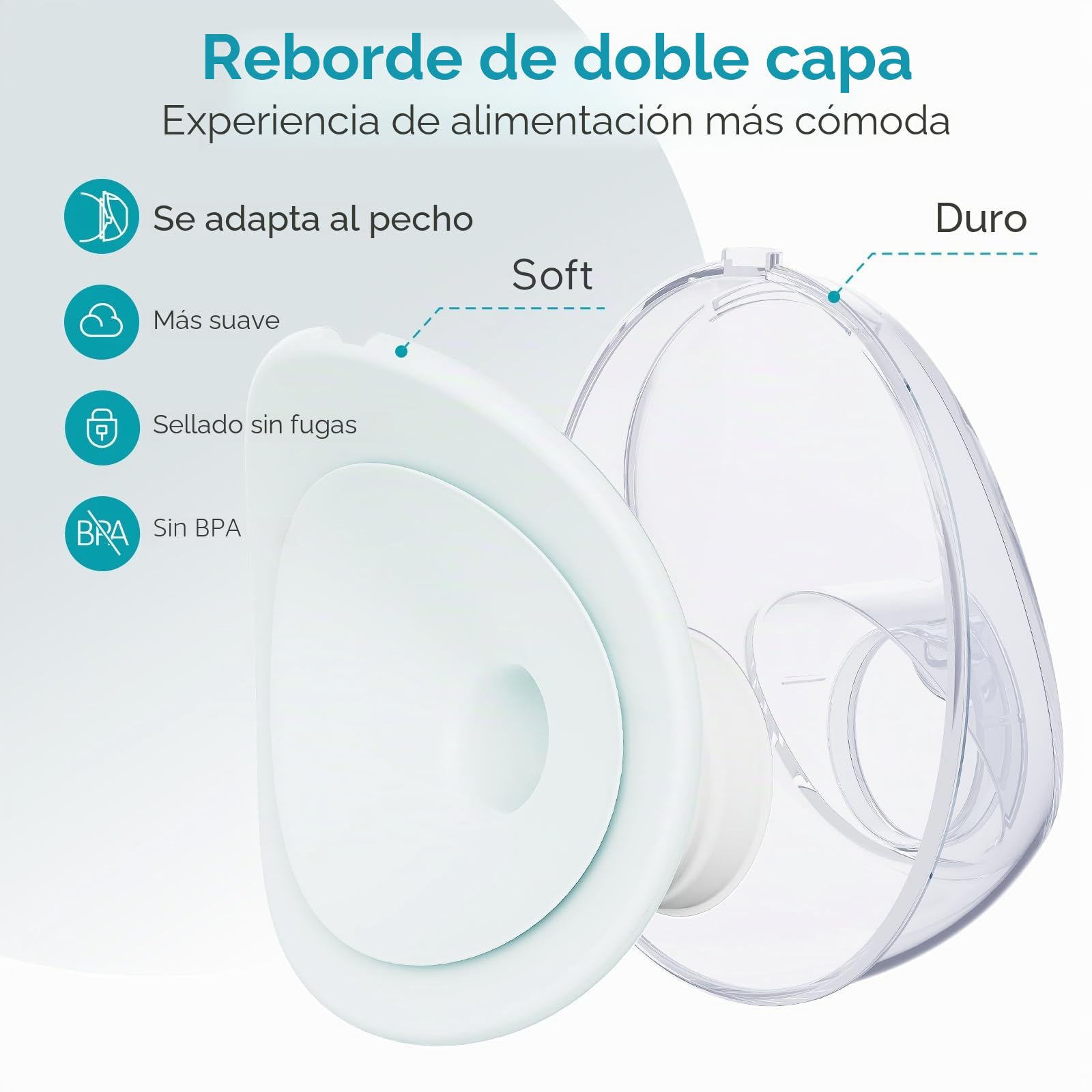 Paruu P20 Sacaleches Electricos Manos Libres, 4 Modos y 12 Niveles de Succión con Brida de Doble Sellado de 19/21/24 mm, Diseño visual del tiempo y el volumen de la leche (2, Verde claro)