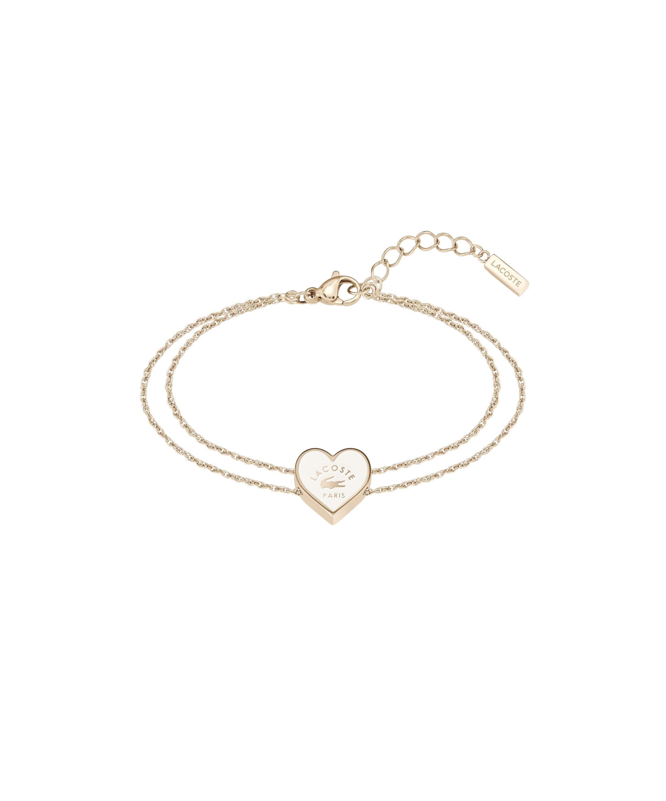 LacosteLove My Croc Pendant Bracelet for Women - Stainless Steel Jewelry - Adjustable Band - Romantic Collection, Heart Shape Design - Fashion Accessory - Gift For Her