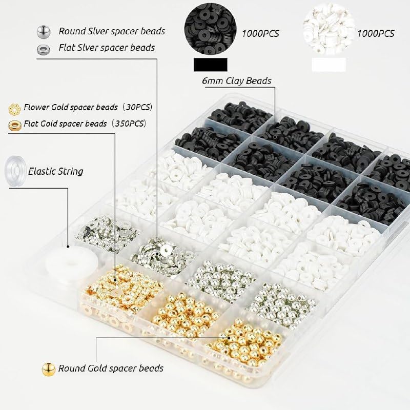 ONISHOMES Kids and Girls Jewellery Making Kit DIY Bracelets, Necklace, Rings and Hairband Making Kit and Creative Activity for Kids and Girls (Black)