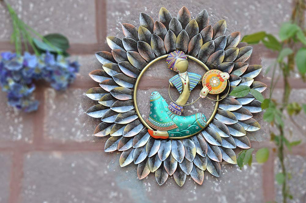 vedas Multicolour Iron Shaurya Musician Tabla Wall Decor ative Hanging & Mounted Art Sculpture (Size 24 x 24 inches)