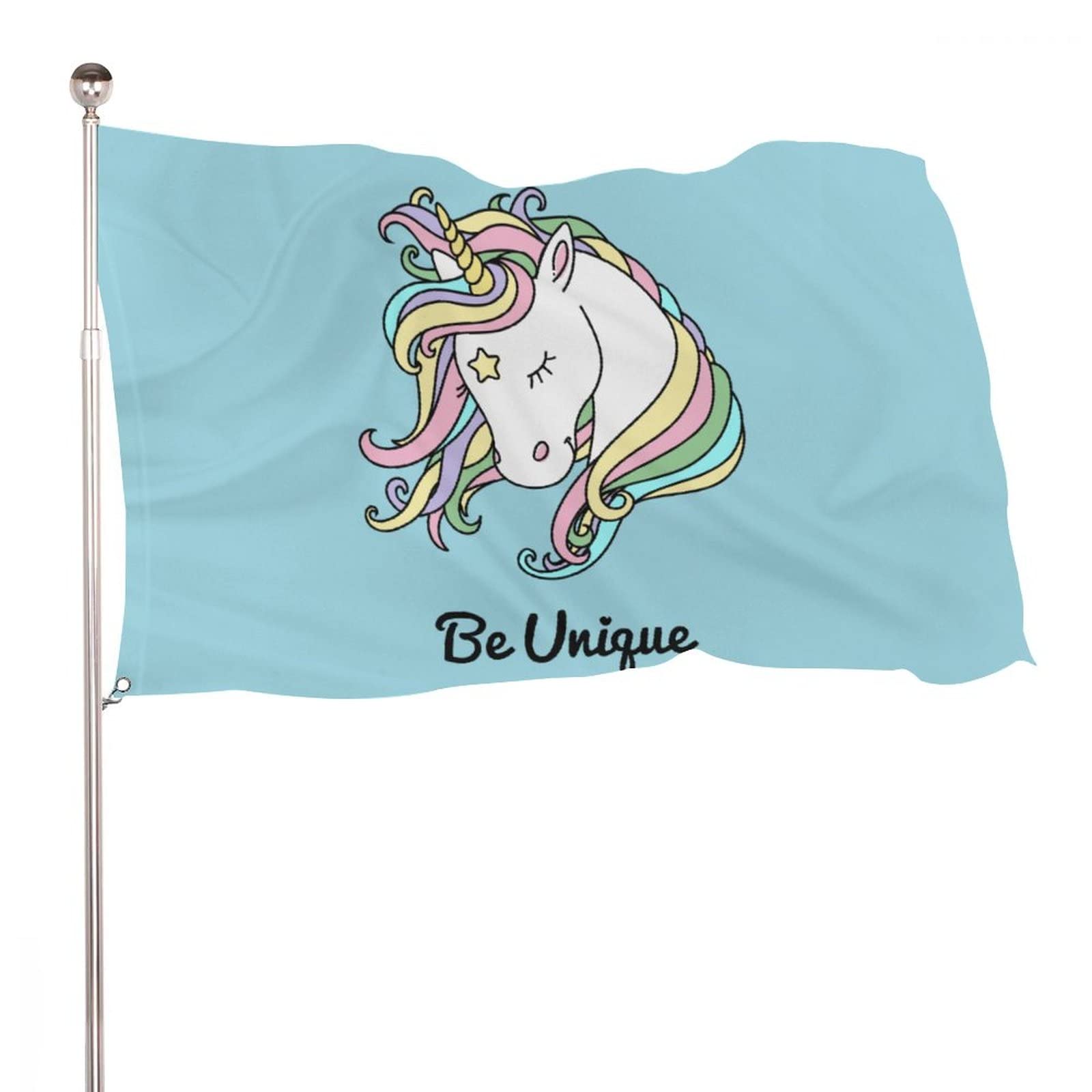 Decorative House Flag Yard Banner, Unique Rainbow Unicorn Print, All Seasons Holiday Welcome Yard Flag Lawn Hanging Decor 4x6ft -(120x180cm)