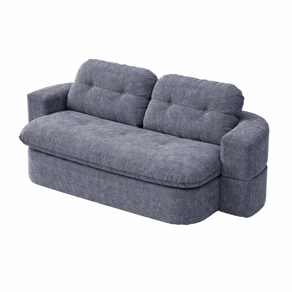 COMPRIMIBLE Kangoo | Sofa Modular de 2 plazas. Convertible en Cama. Fabricado en Tela de Lana Resistente al Desgaste e Interior con Espuma polimérica de Alta Densidad. 200x100x70 Gris