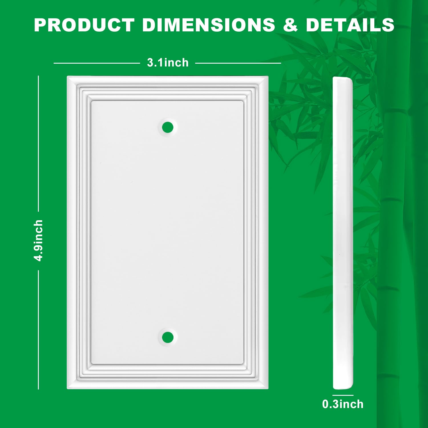 Wall Plate Outlet Covers, Classic White Light Switch Cover - Natural Bamboo Fiber Electrical Outlet Cover Plate Variety Of 13 Styles