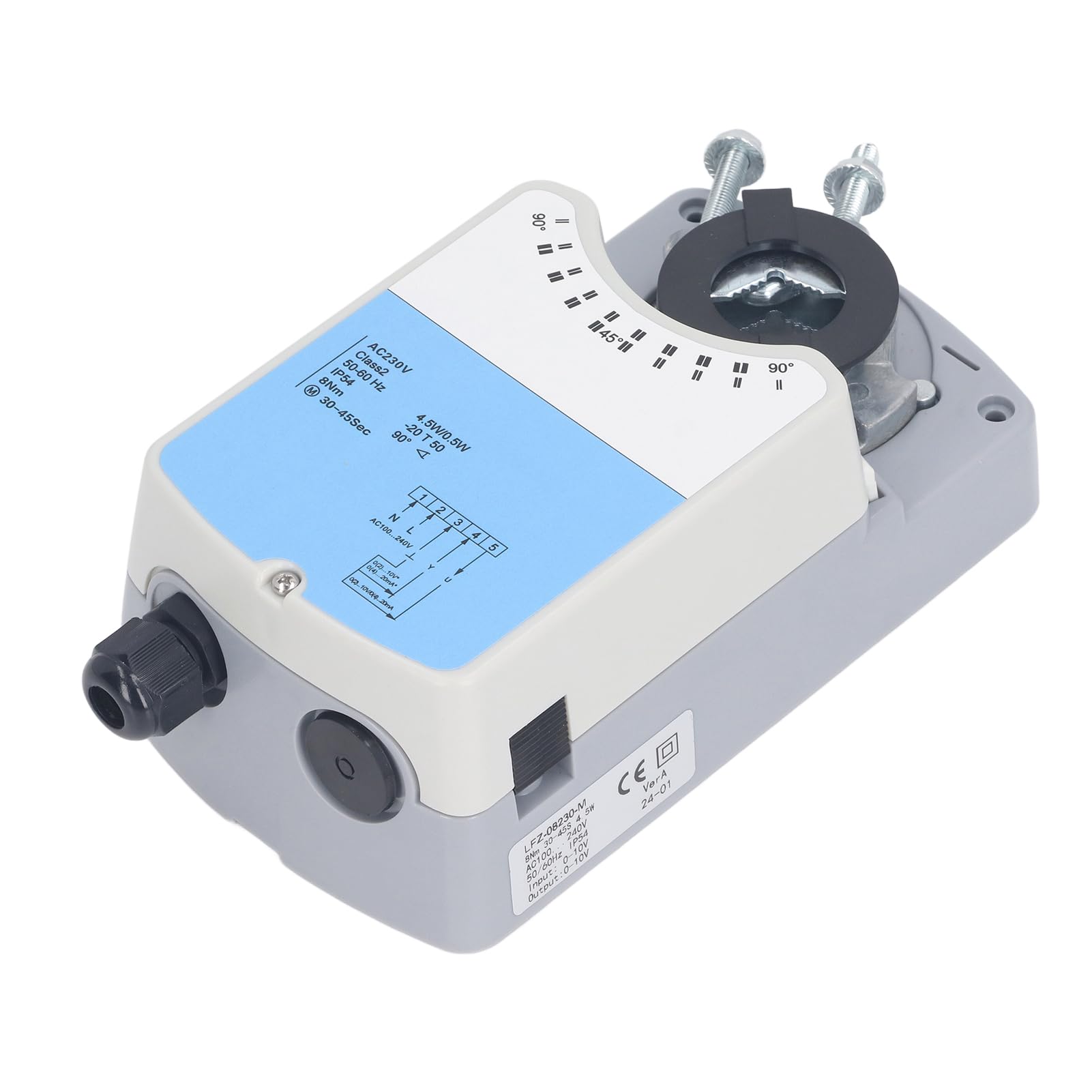 Actuador de Válvula de Ventilación Actuador de Válvula Motor sin Escobillas Controlador de Angular LFZ‑08230‑M de Construcción AC230V