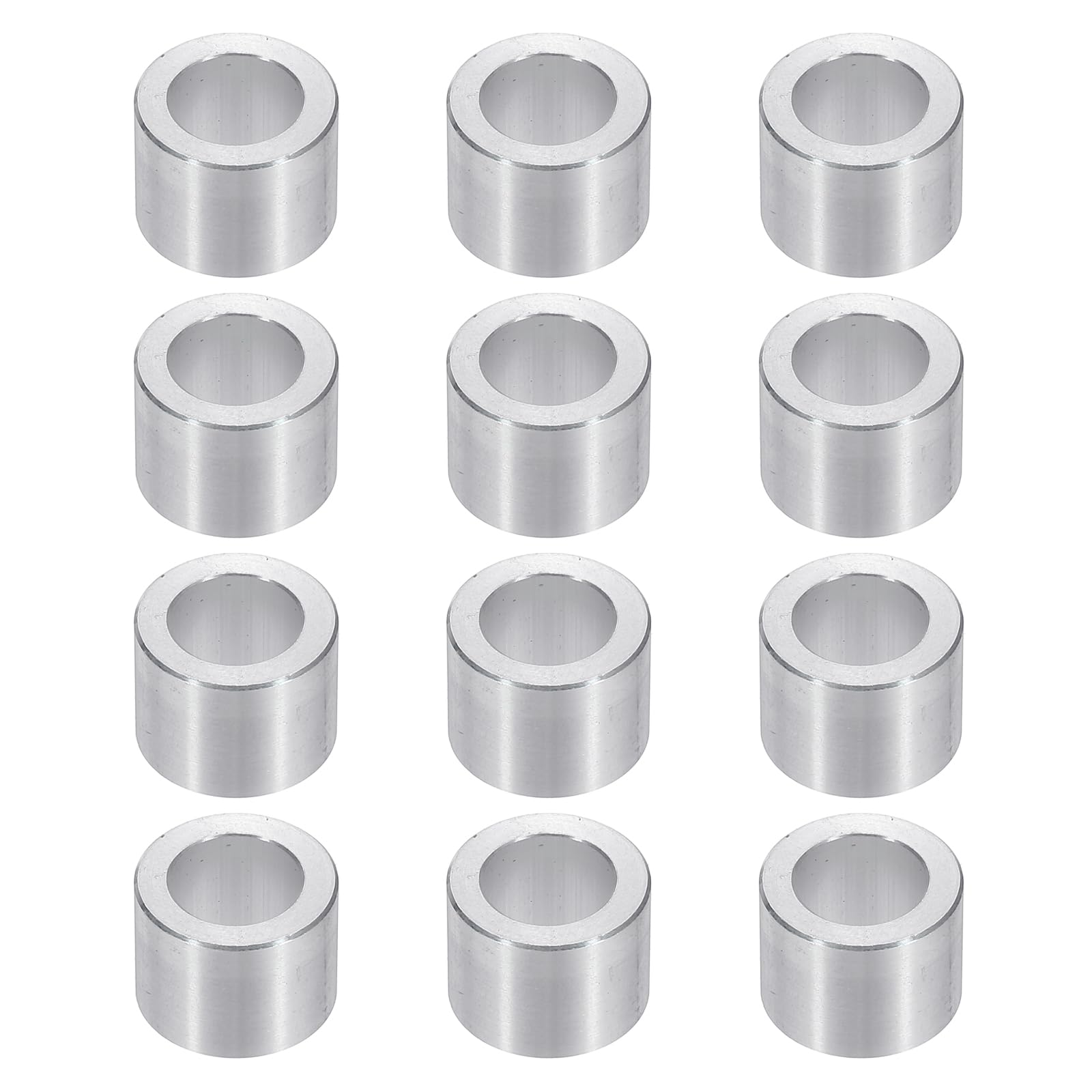 PATIKIL M10 Aluminum Spacers, 12pcs 3/8" x 5/8" Round Metal Spacers for 3/8 or M10 Screw Bolts