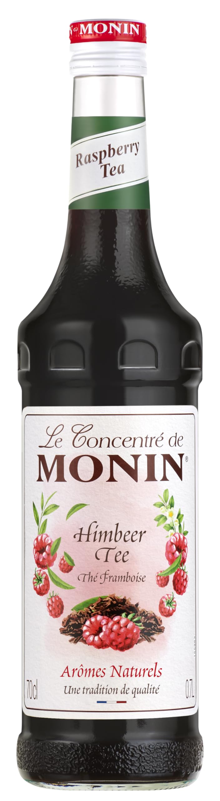 Monin Sirup Konzentrat Himbeer Tee (1 x 0,7l) - für erfrischende Getränke und kreative Cocktails - für Eistee - Teegetränke und Limonaden (Packung mit 6)