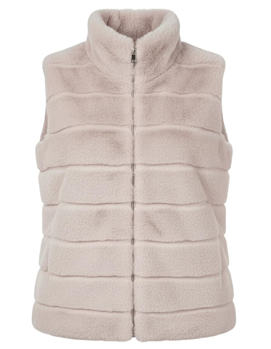 Van Der Rich ® - Kurze Weste aus Kunstpelz ohne Ärmel mit Stehkragen und Zwei Seitentaschen - Damen