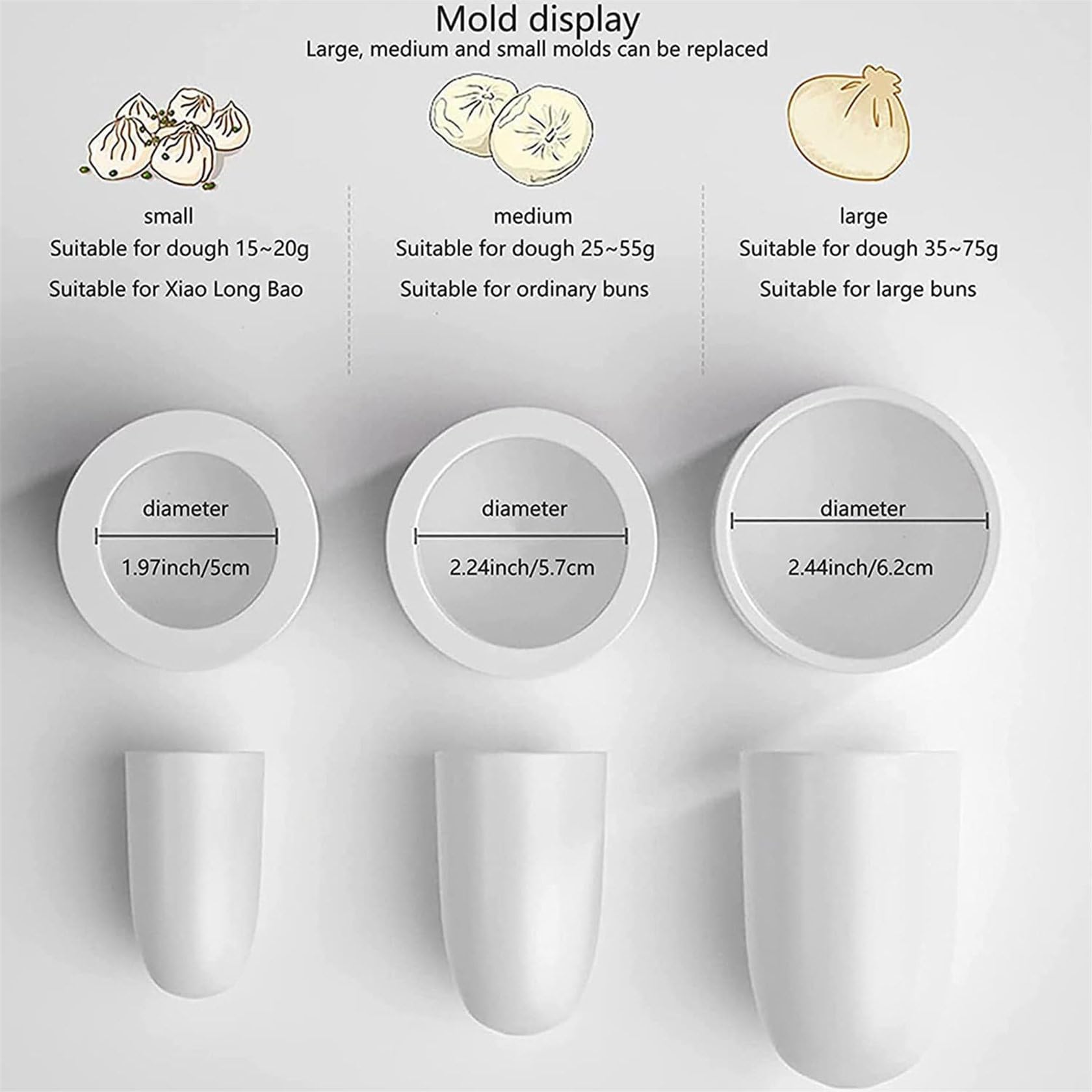 Baozi Maker - DIY ciasto ciasto parowa kok pieróg forma zestawy narzędzi do gotowania - półautomatyczna maszyna do robienia kok, stalowa chińska forma do robienia Bao