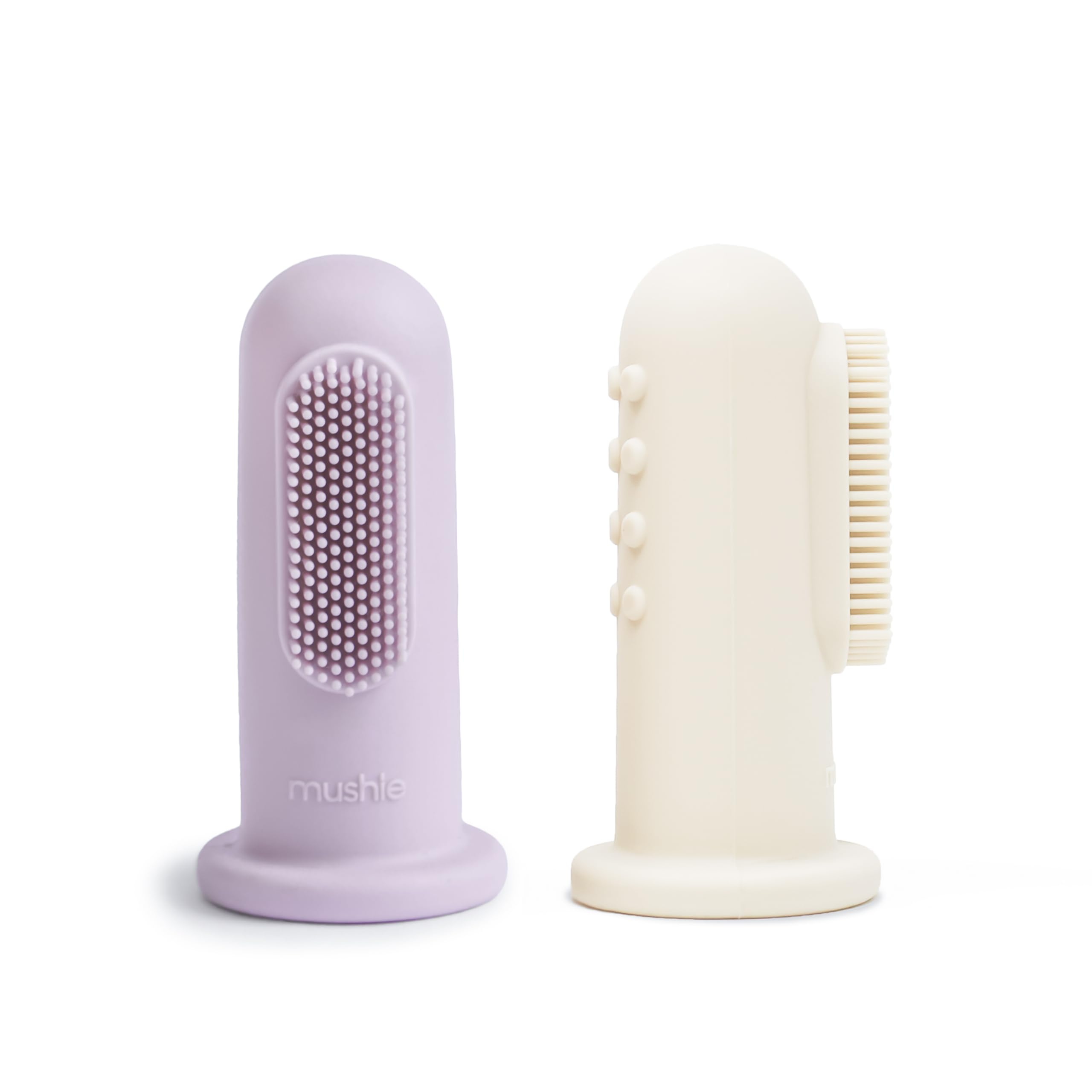 mushie Baby Finger Toothbrush (Soft Lilac/Ivory) 2-Pack