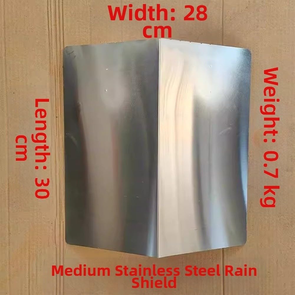 Copertura antipioggia in acciaio inox, 30 x 23 cm/30 x 28 cm/40 x 38 cm, protezione impermeabile per telecamere di sicurezza, schermo di montaggio resistente alle intemperie, design antiruggine (M)