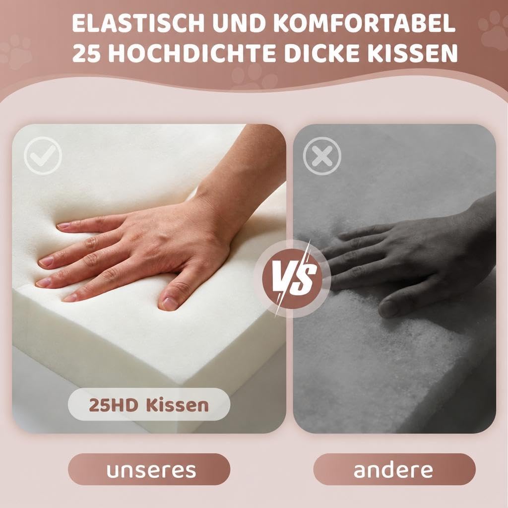 HAUSPROFI Hunde autositz für mittlerer/große Hunde, Schwarz+Braun | Hundesitz für Hunde unter 25Kg oder 2 kleine, Waschbarer hundesitz Auto mit Aufbewahrungstaschen, Ansteckbare Leine