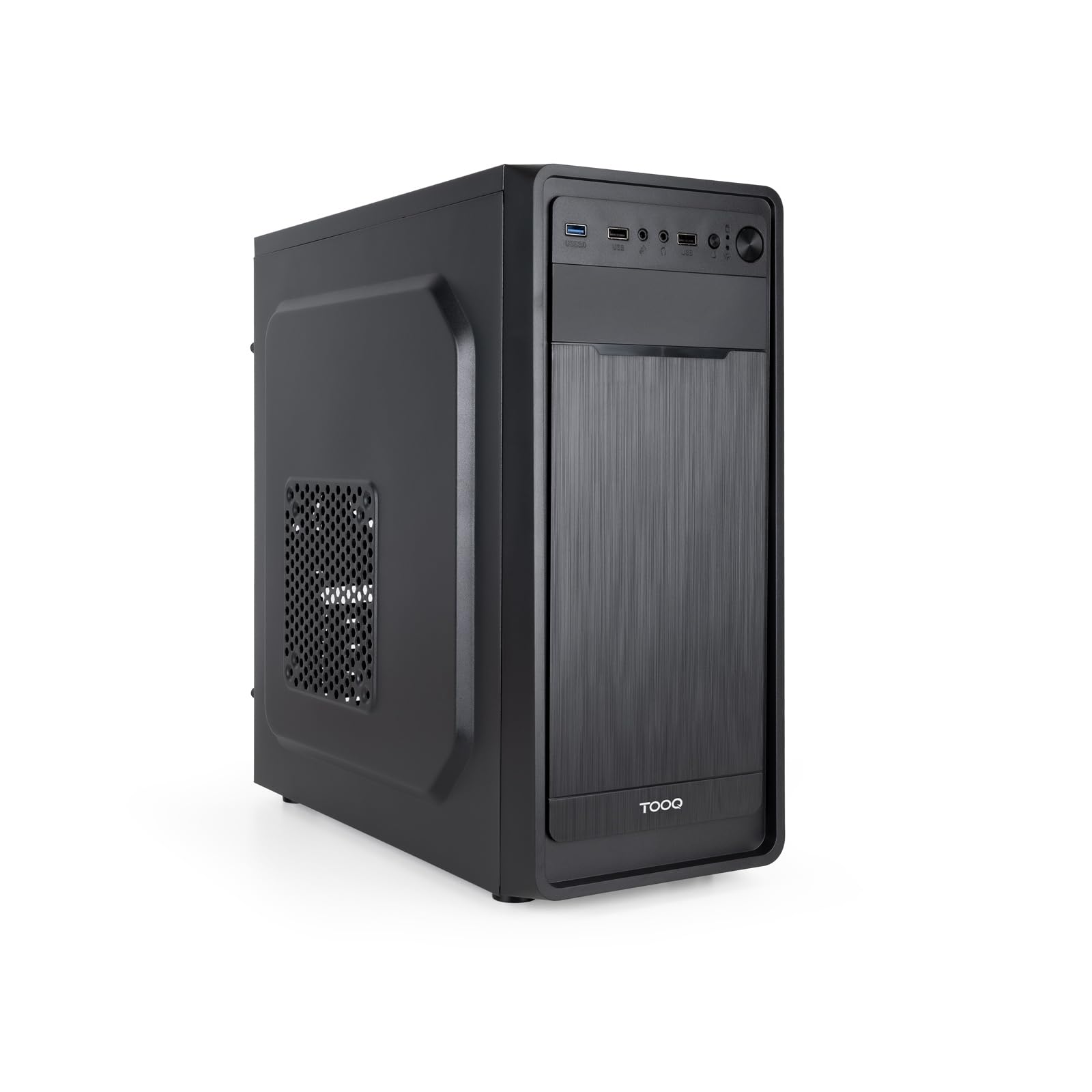 TOOQ TQC-5701U3C-B - Boîtier Semi-Tour ATX/MicroATX/Mini-ITX, 1xUSB 3.0, 2xUSB 2.0, HD Audio, 8 Baies pour disques durs, Acier, Noir