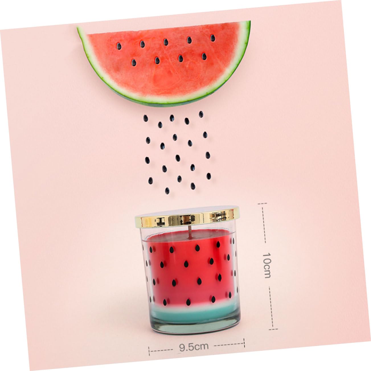 Amosfun Fruchtformige Duftkerze ohne Rauch für Zuhause Handgefertigt mit Natürlichem Ätherischem Öl Wassermelonen-stil Praktischer Haushaltsartikel für Aromatherapie