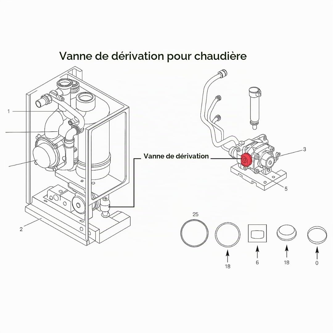 ECOTEC PRO Vanne inverseur 3 voies en plastique 0020020015 pour Vaillant